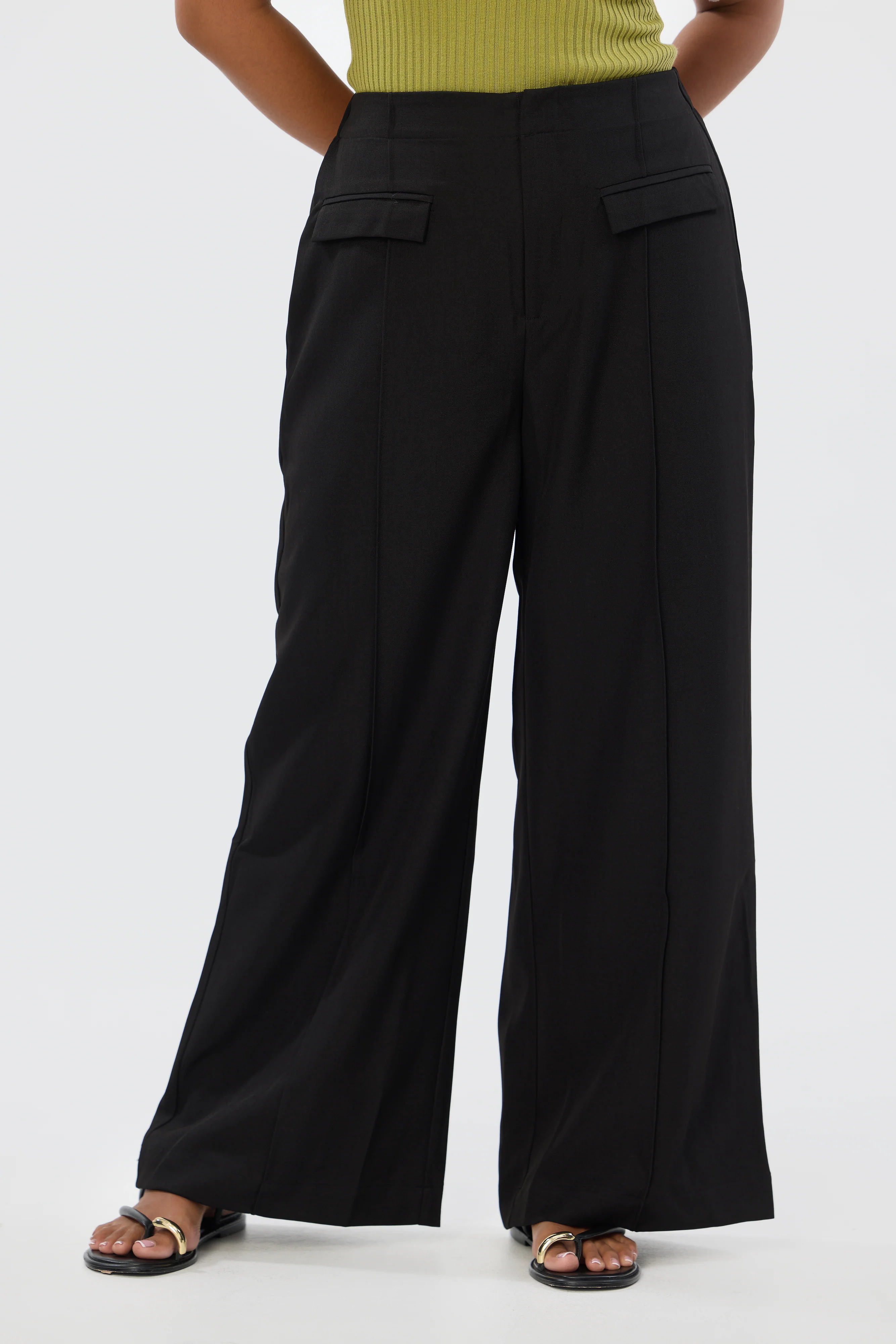 Tailored Pocket Pants - Black - Image 2