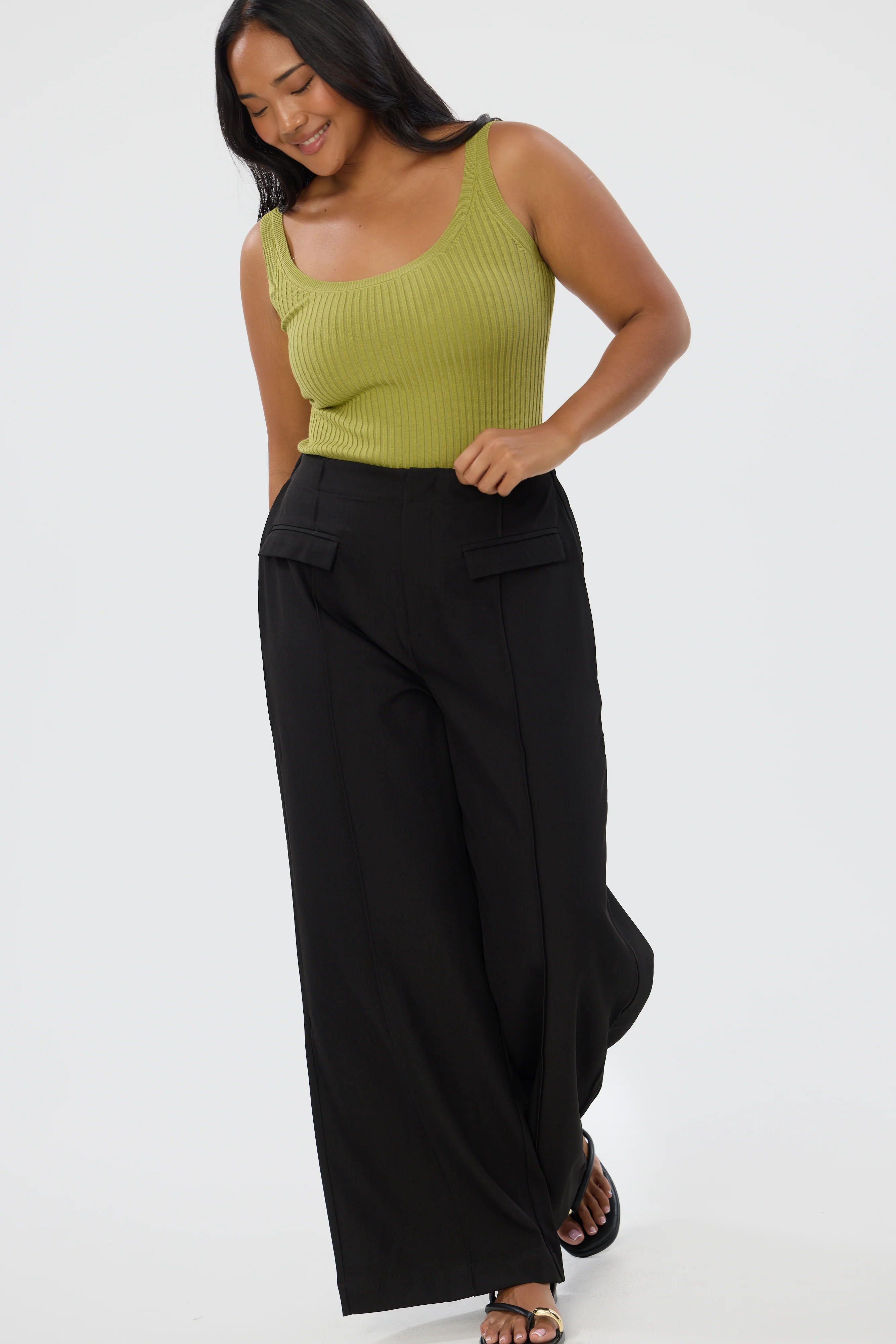 Tailored Pocket Pants - Black - Image 5