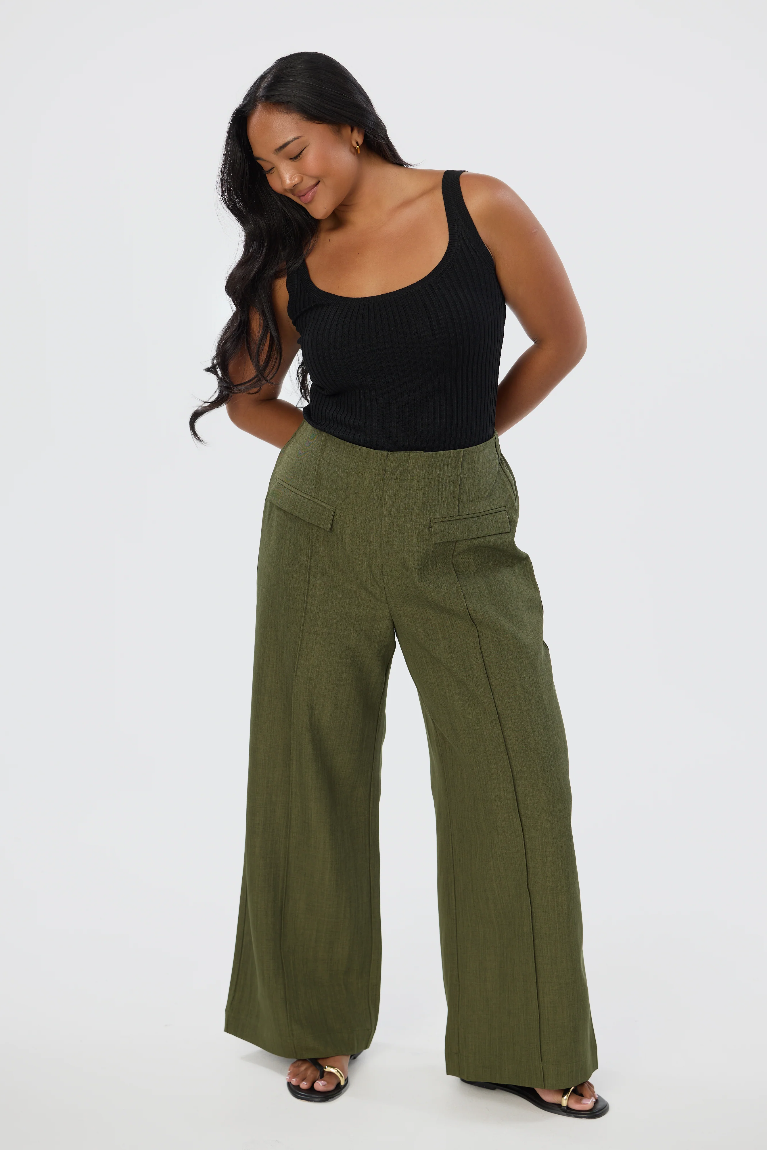 Tailored Pocket Pants - Khaki - Image 6