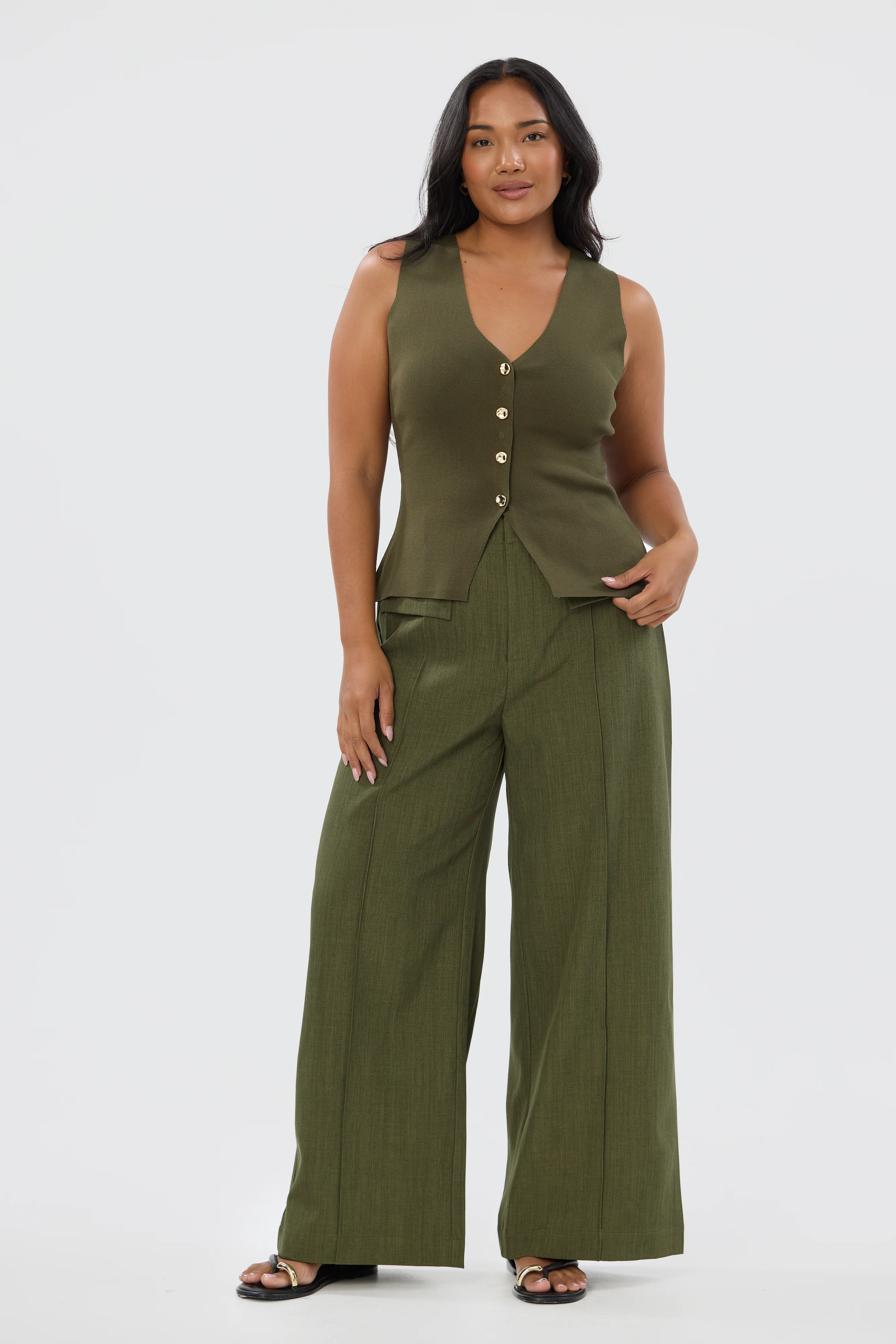 Tailored Pocket Pants - Khaki - Image 7
