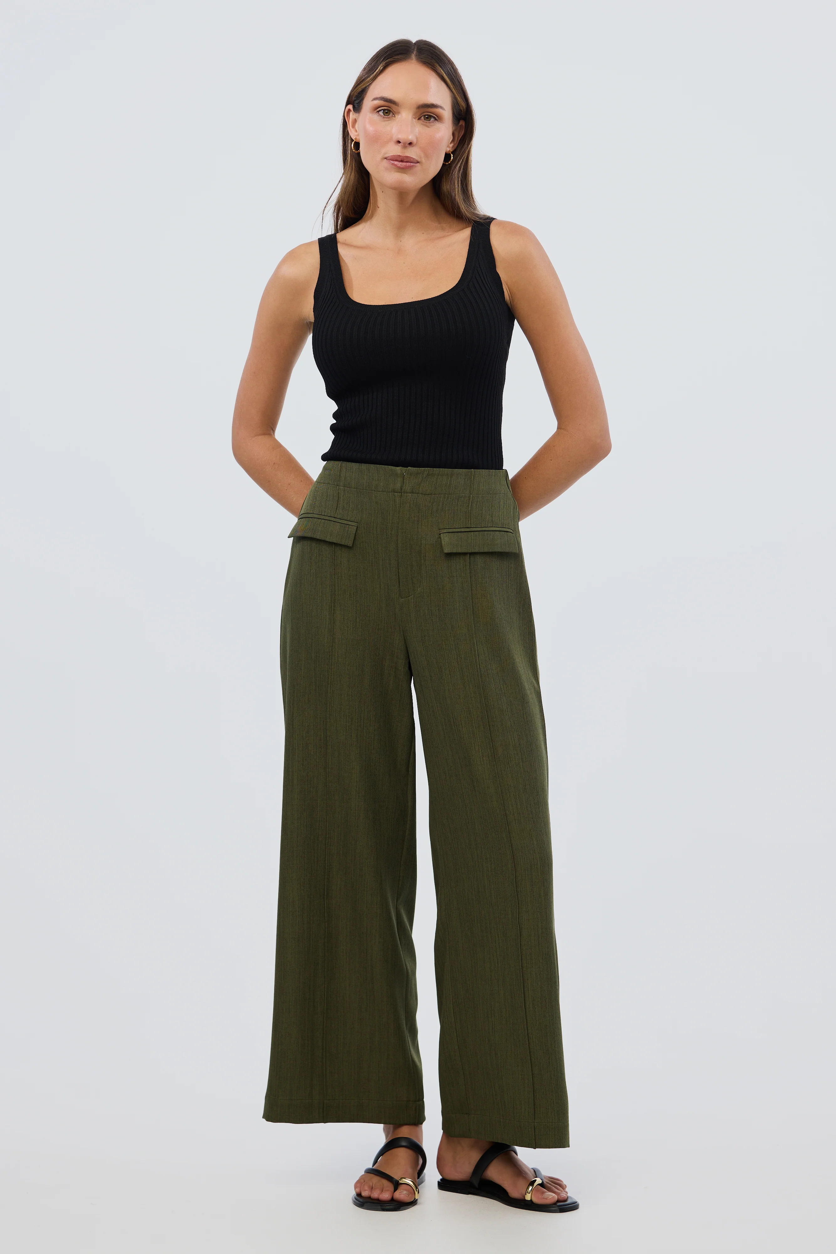 Tailored Pocket Pants - Khaki - Image 8