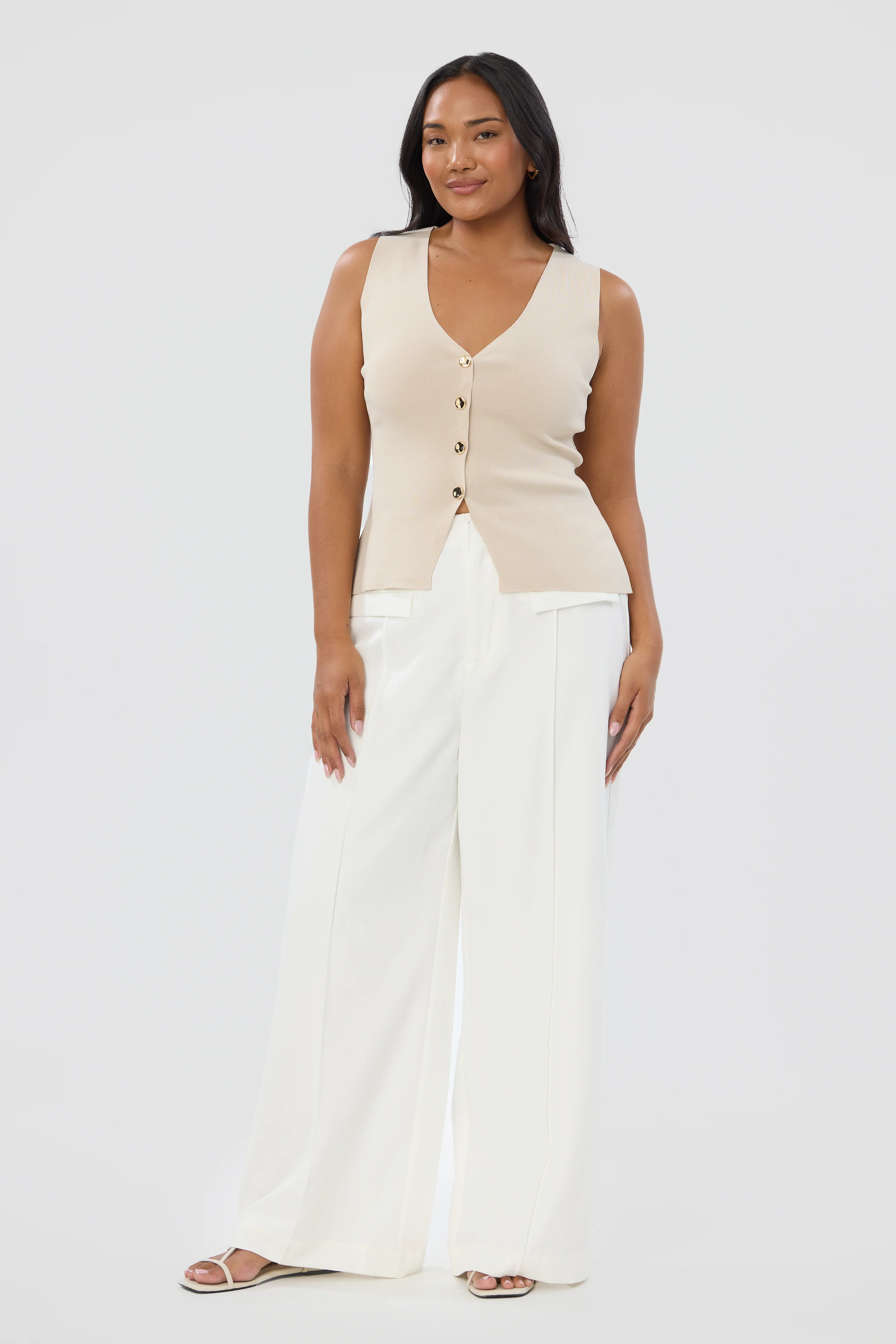 Tailored Pocket Pants - White - Image 7