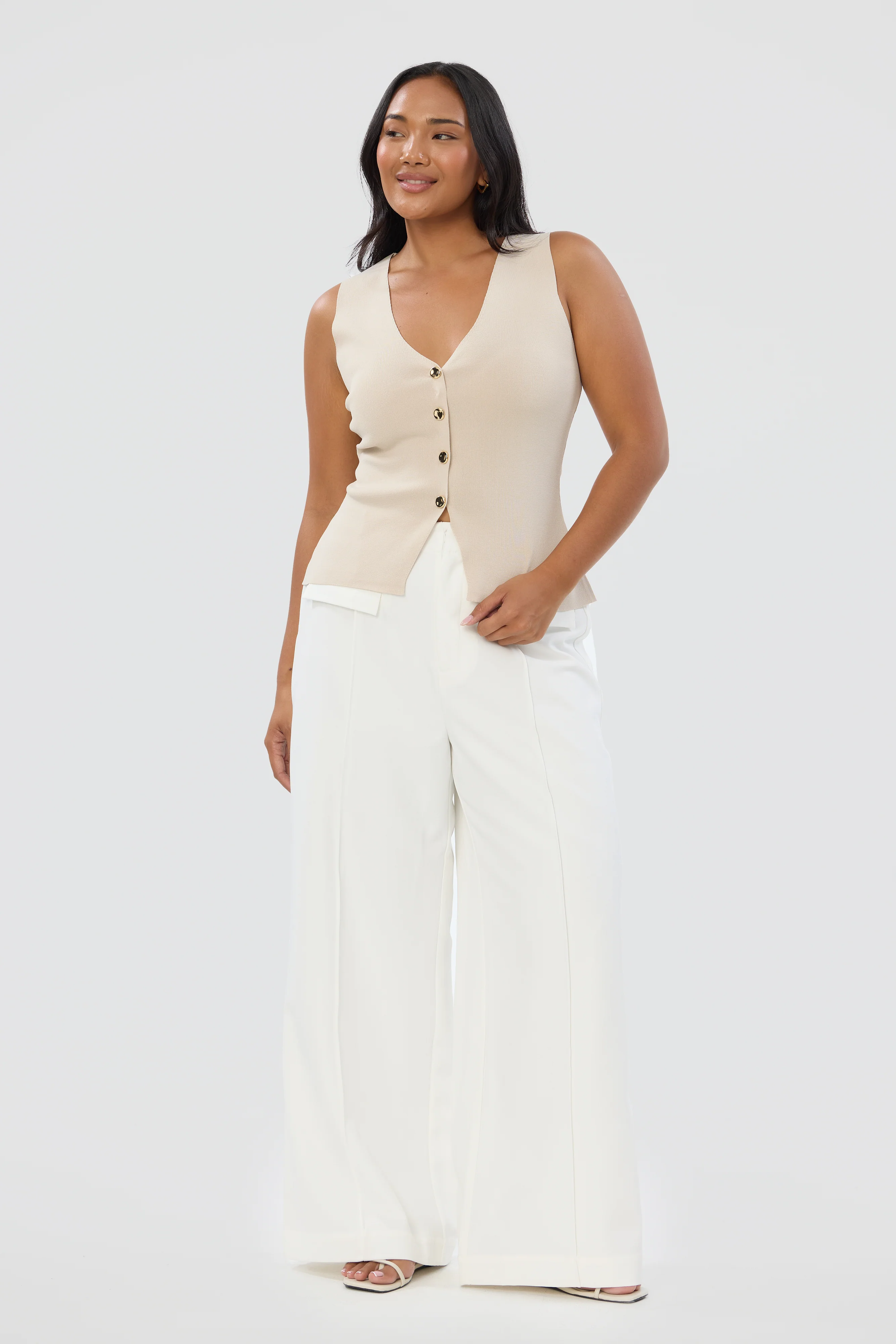 Tailored Pocket Pants - White - Image 8