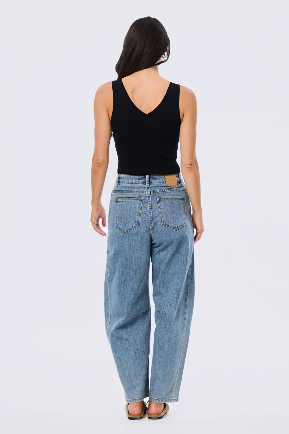 V-Neck Knit Tank - Black - Image 4