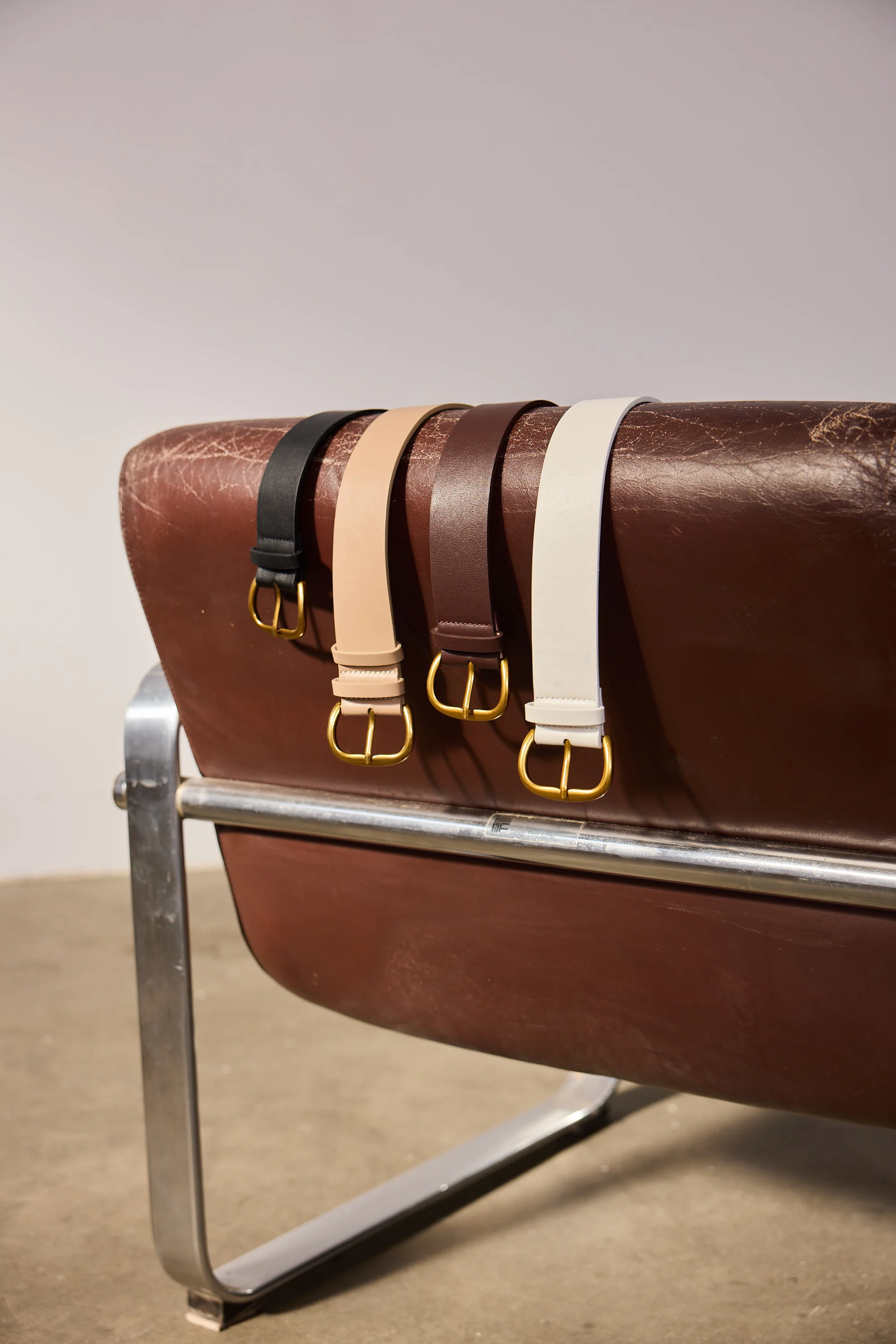 Wide Vegan Leather Belt - Camel - Image 3